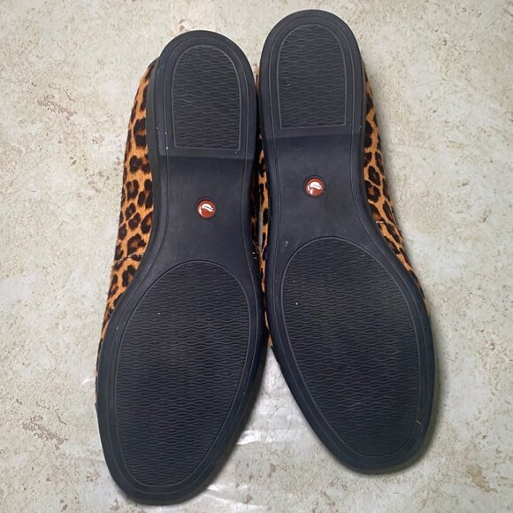 Clarks Leopard Print Ballet Flats With Black Patent Toe Cap Womens Size 8 - Picture 7 of 9